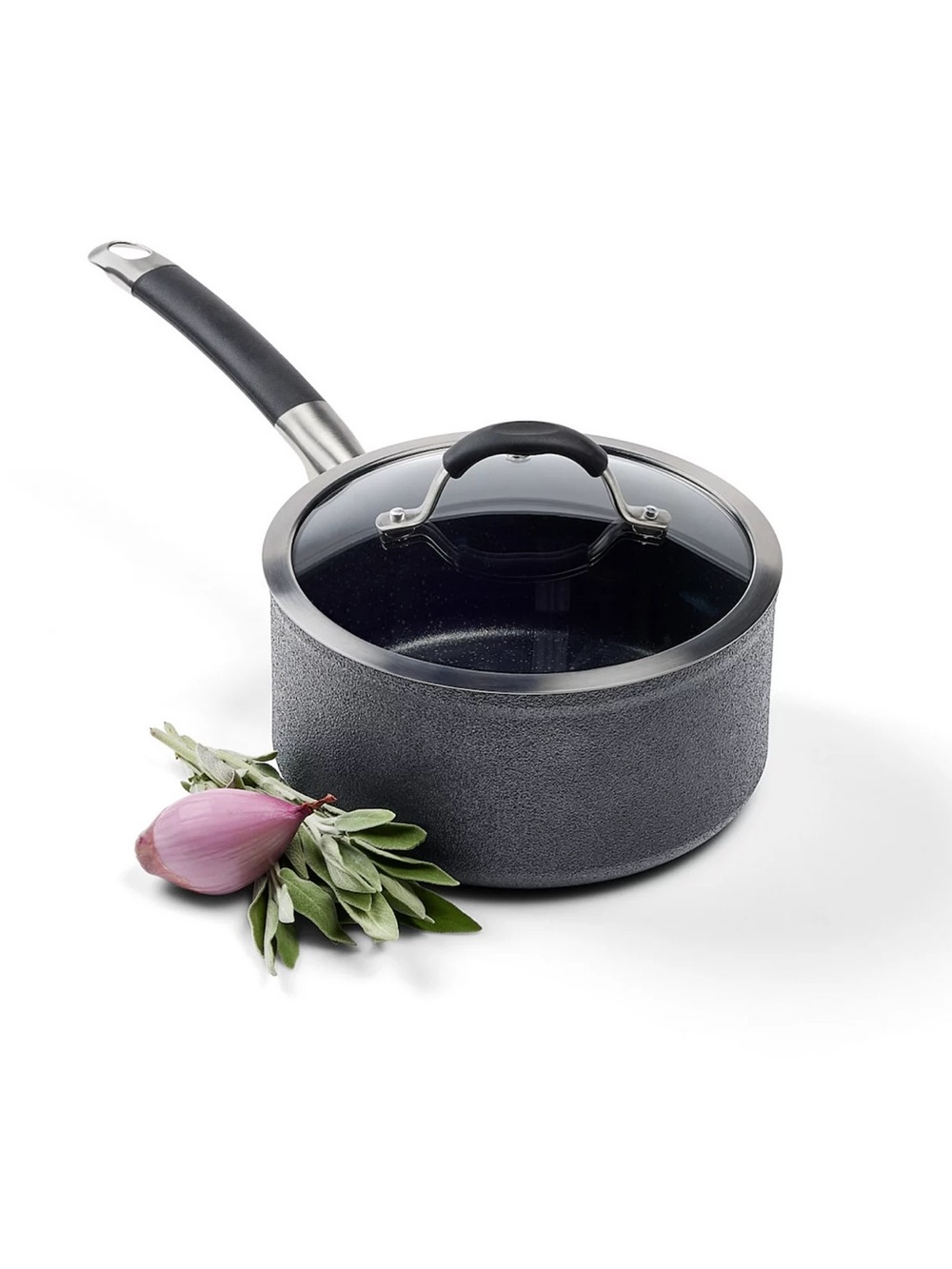 Brand New! T-Fal Stone Force Platinum Non-Stick 3.2 Quart Saucepan with Lid